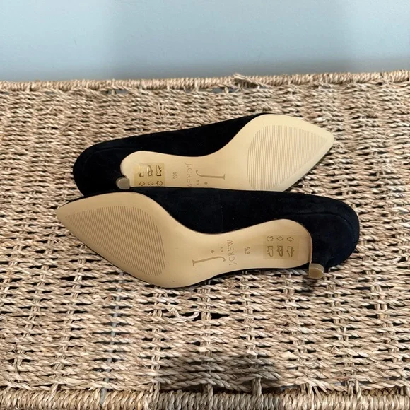 NEW J Crew Esme Black Suede Kitten Heels - Picture 5 of 8